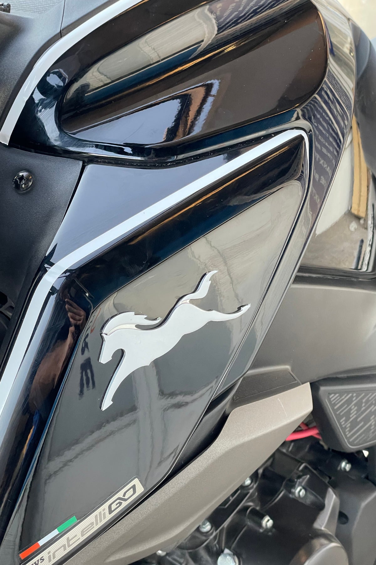 TVS Raider için Beyaz TVS At Logosu Birebir Uyumlu Sticker Seti (Sağ ve Sol )