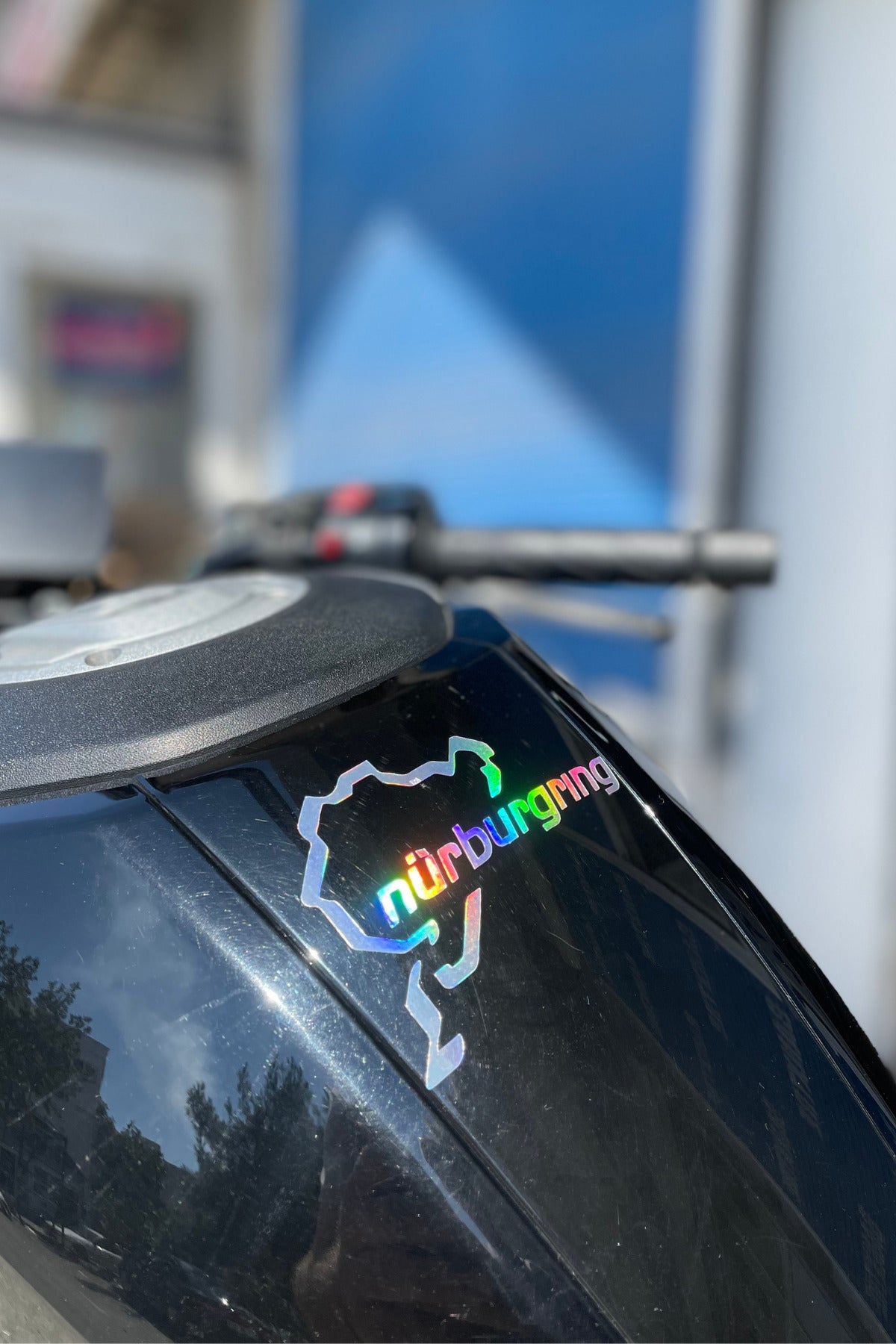 Araba-Motor-Kask için Hologramlı Renk Değiştiren Nürburgring Pist Sticker Etiket 10CMx7CM (1 Adet)