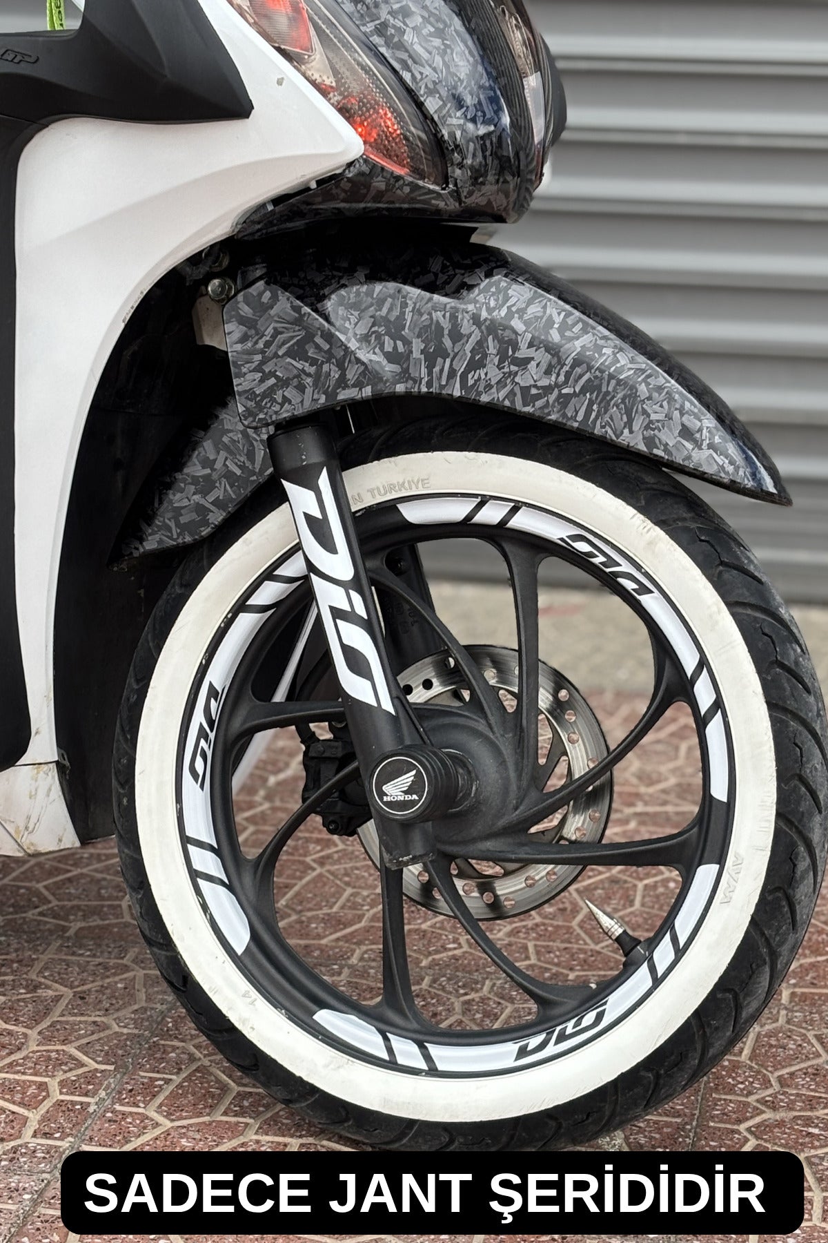 Honda Dio için 12 Parça Dio Yazılı Jant Şeridi Sticker Seti