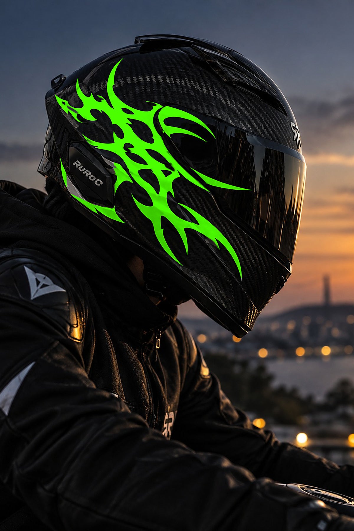 Kask ve Motosiklet için Ultra Tribal V2 Gotik Sticker (1 Adet)
