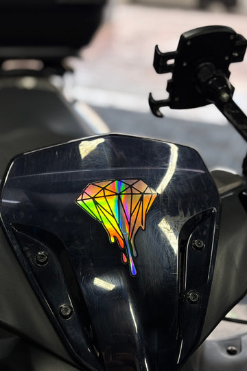 Hologramlı Renk Değiştiren Akan Zümrüt Sticker Etiket (9CMx7CM)