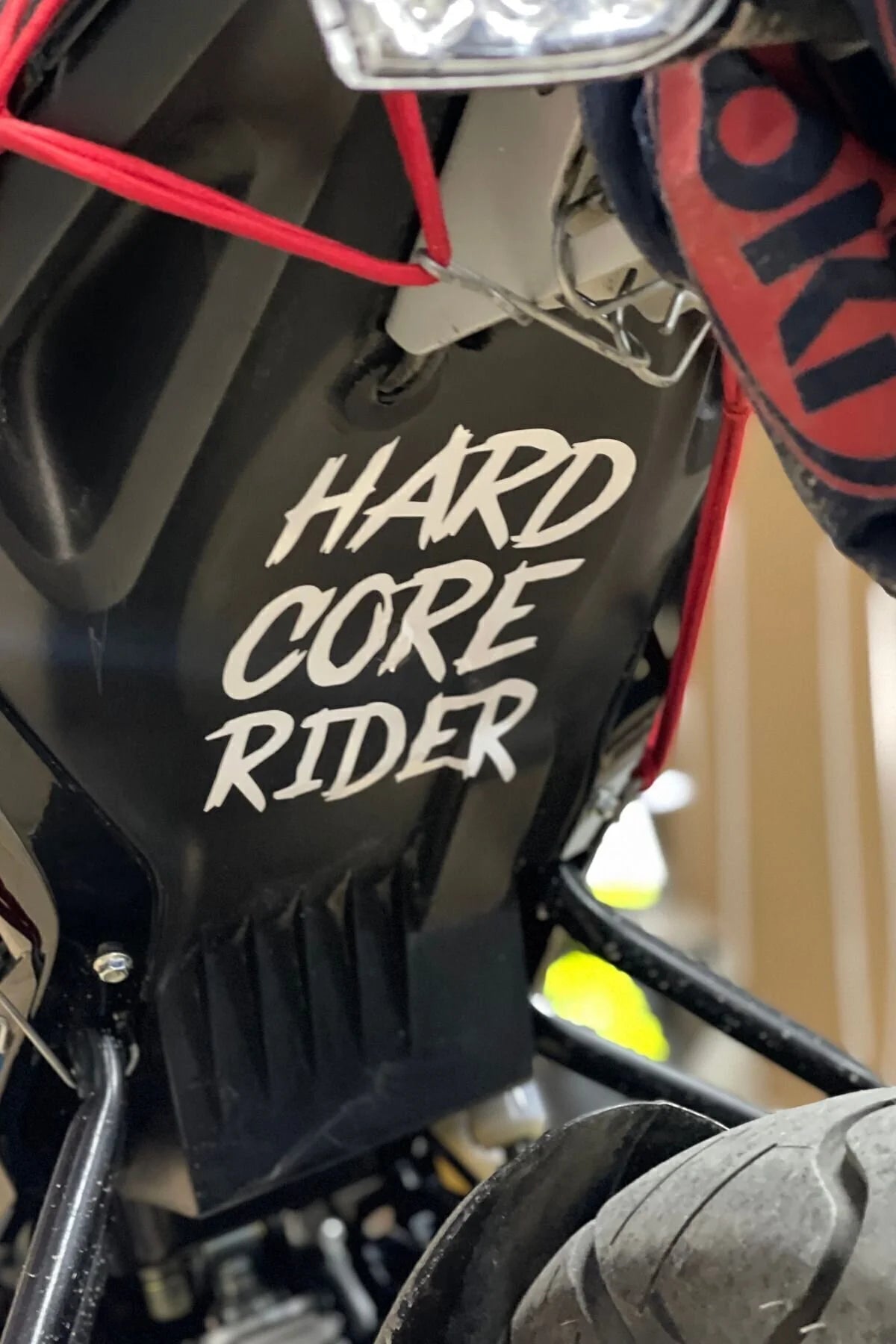 Motor için Dekoratif Sticker Hard Core Rider Beyaz (1 Adet)