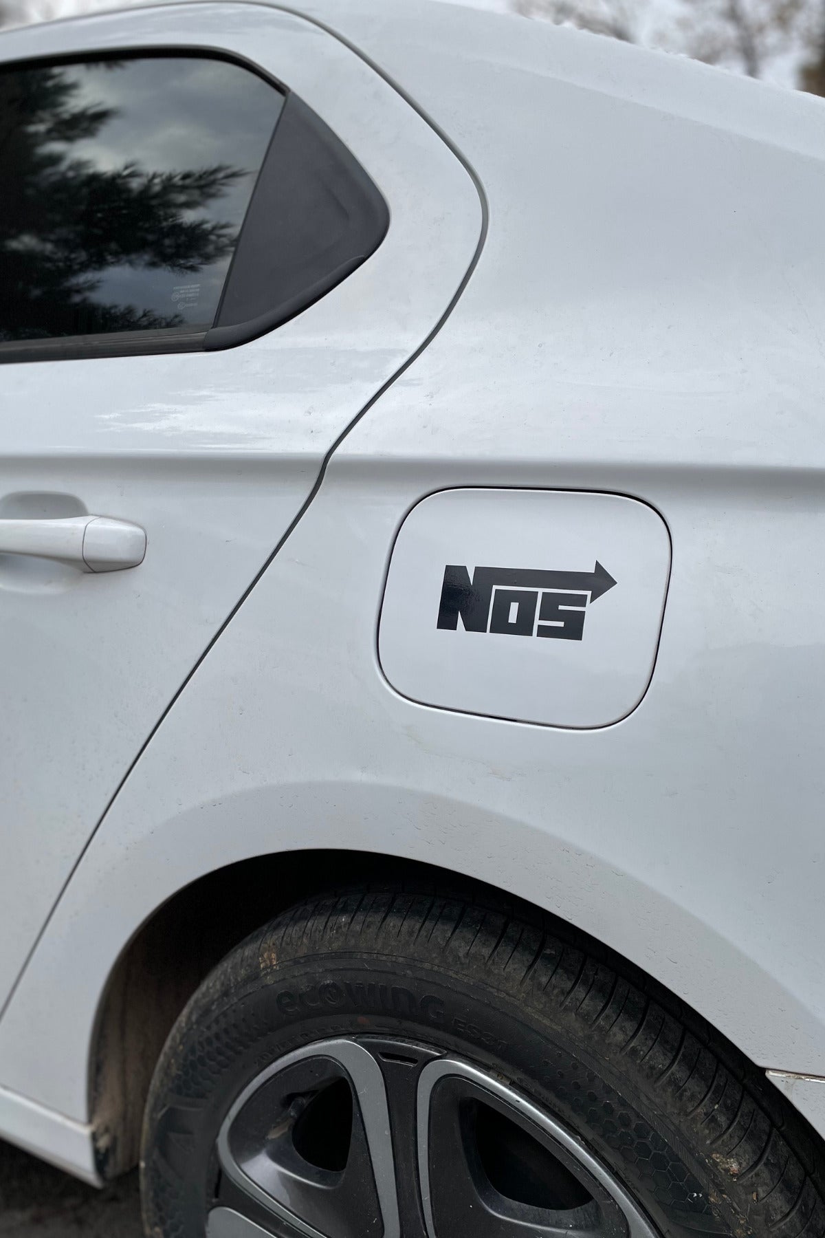 Araba ve Motor için Siyah Renk NOS Sticker Etiket (1 Adet)