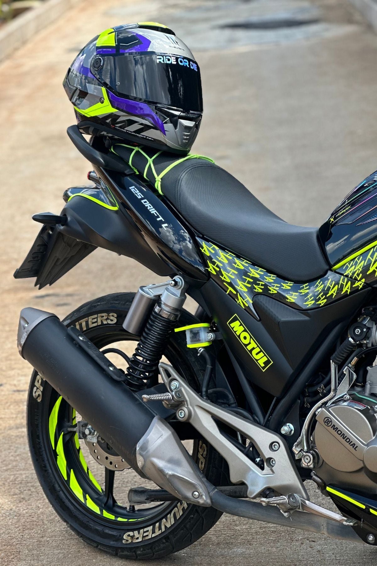 Mondial Drift-L için Neon Sarı Komple Set Kaplama Motor için Sticker Seti 23 Parça