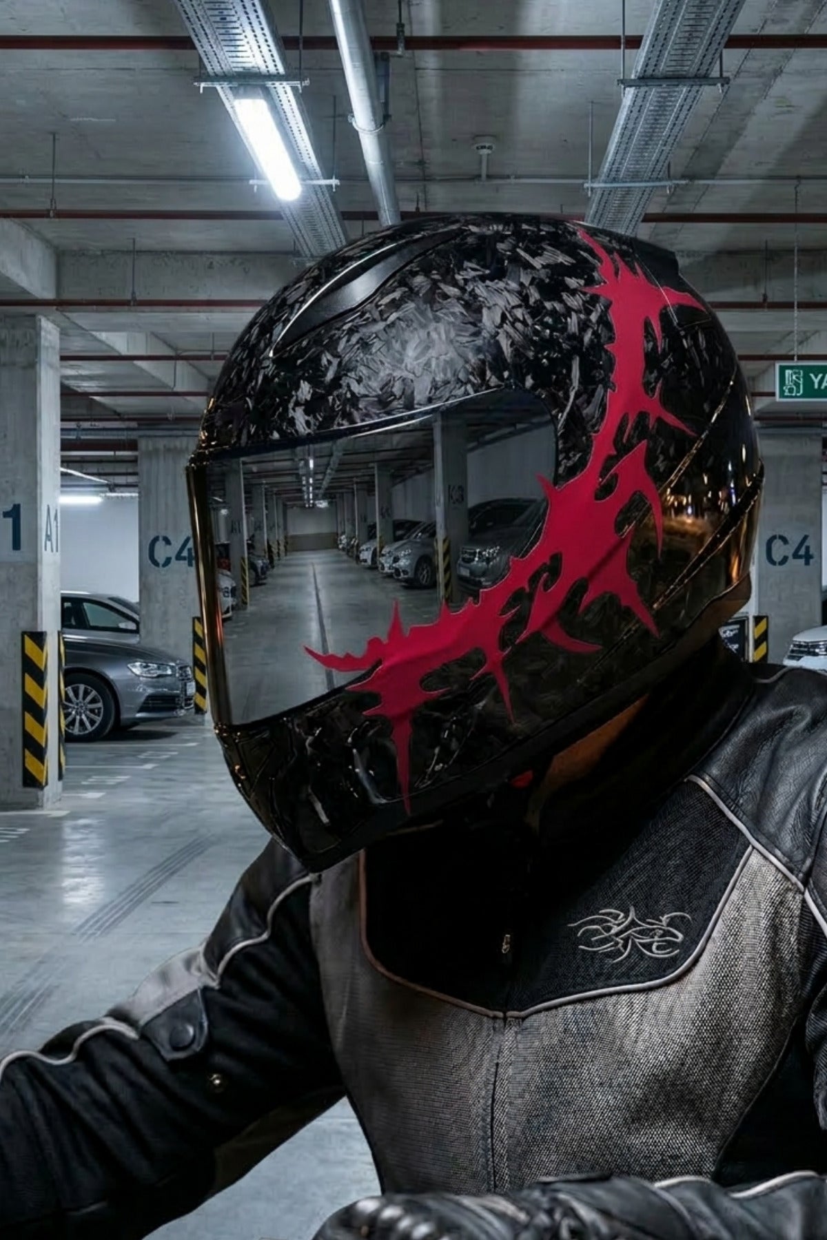 Kask ve Motosiklet için Gotik Diken Sticker Etiket (1 Adet)