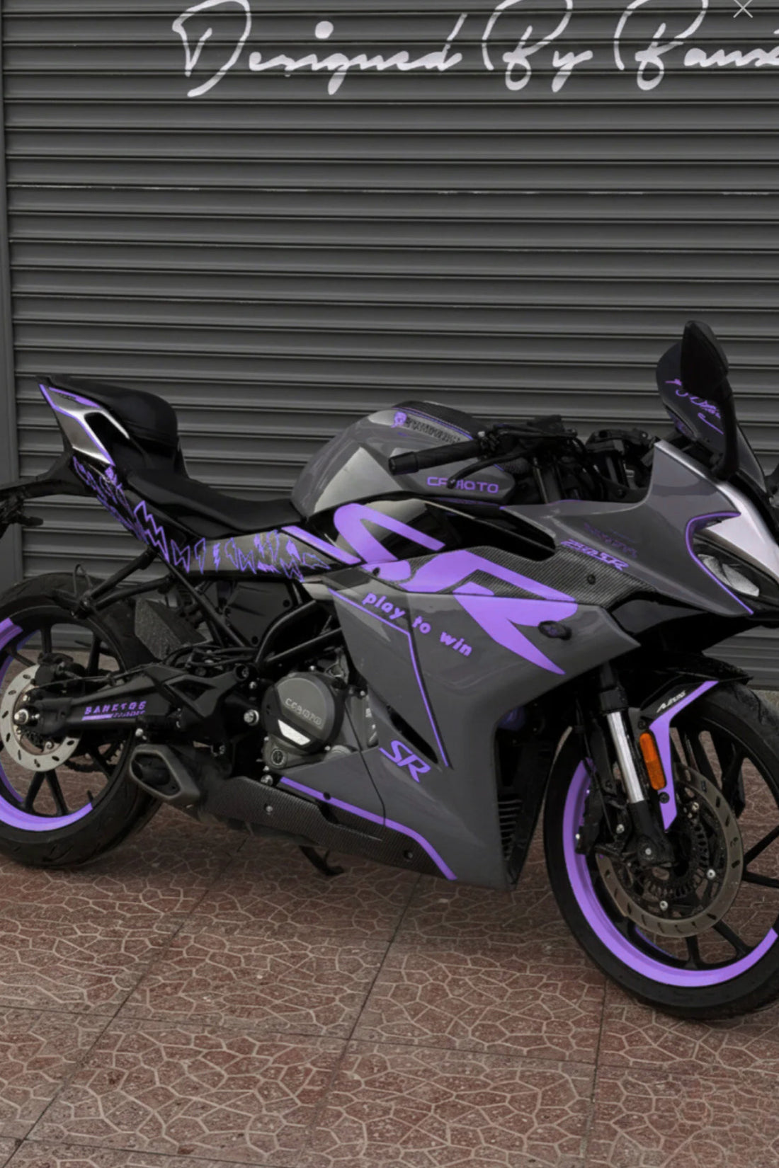 CFMOTO 250SR için Komple Parçalı Mor Detay Sticker Seti (BXT00013)