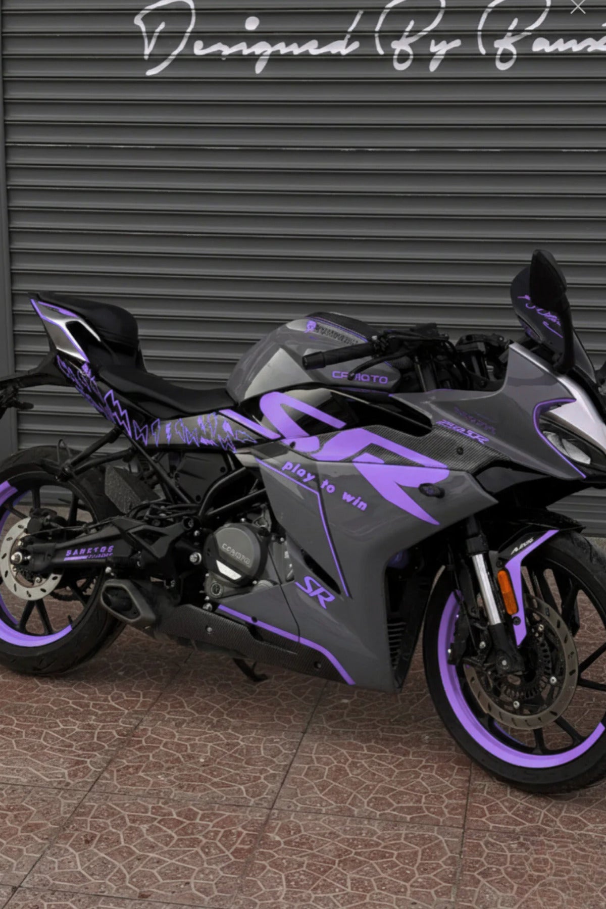 CFMOTO 250SR için Komple Parçalı Mor Detay Sticker Seti (BXT00013)
