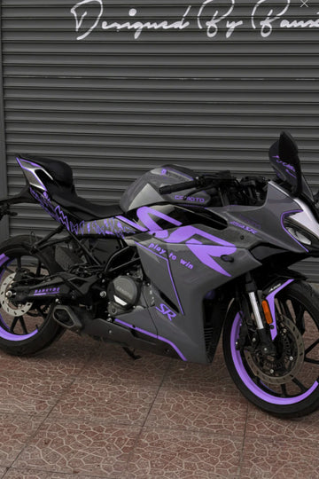 CFMOTO 250SR için Komple Parçalı Mor Detay Sticker Seti (BXT00013)