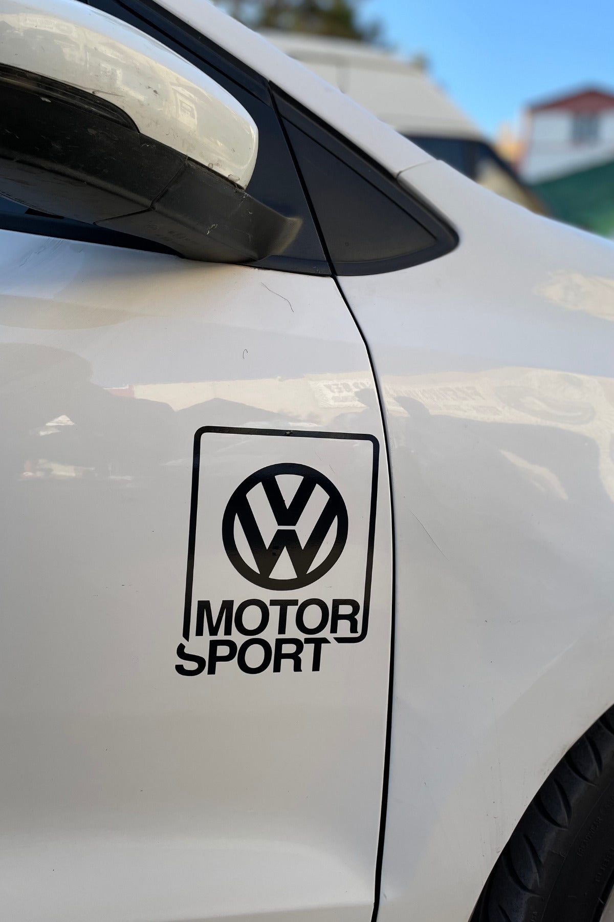Volkswagen Arabalar için Siyah Volkswagen Dikey Motorsports Sticker Etiket 20CMx14CM (1 Adet)