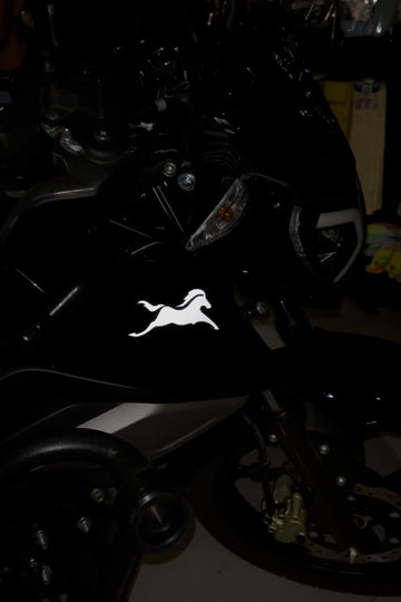 TVS Raider ve Apache ile Birebir Uyumlu Reflektörlü Beyaz AT Sticker (Sağ ve Sol )