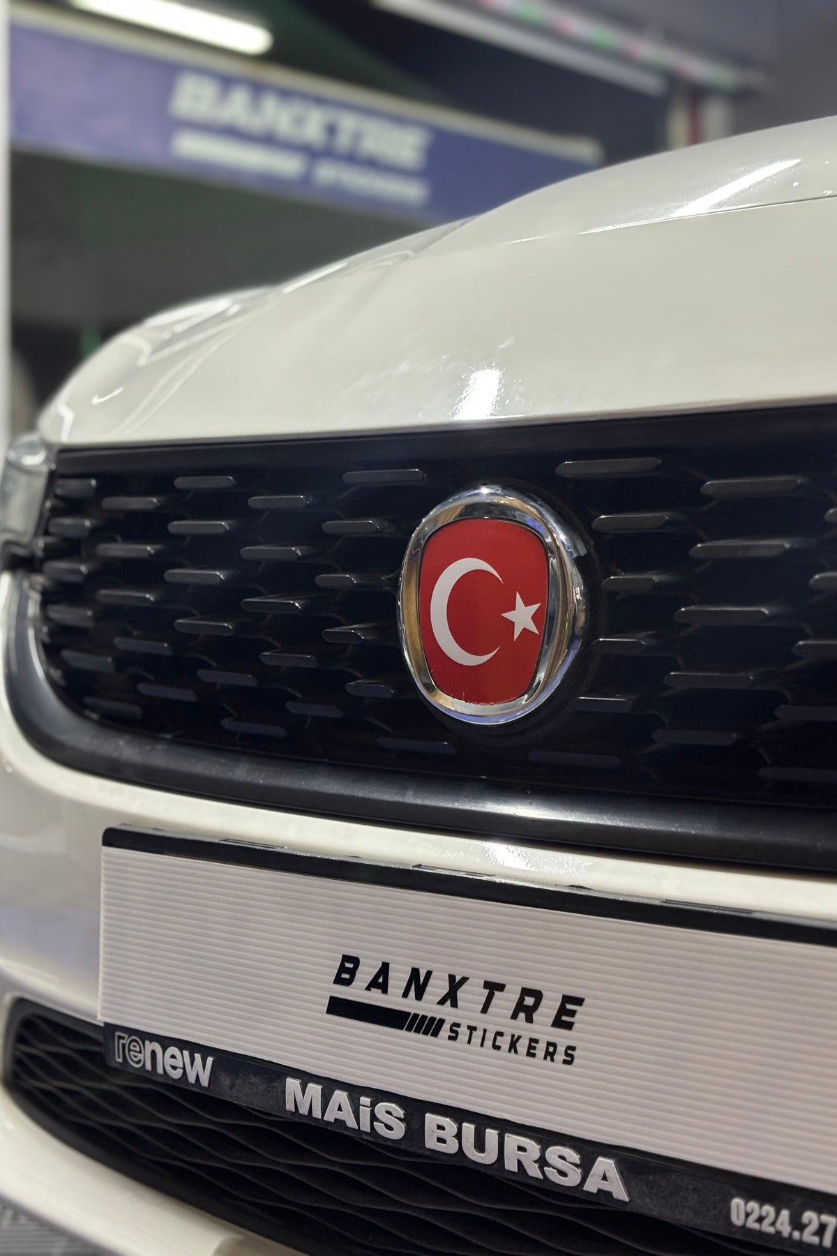 Fiat Egea için Uyumlu Logo için Tam Uyumlu Ön-Arka Sticker Seti