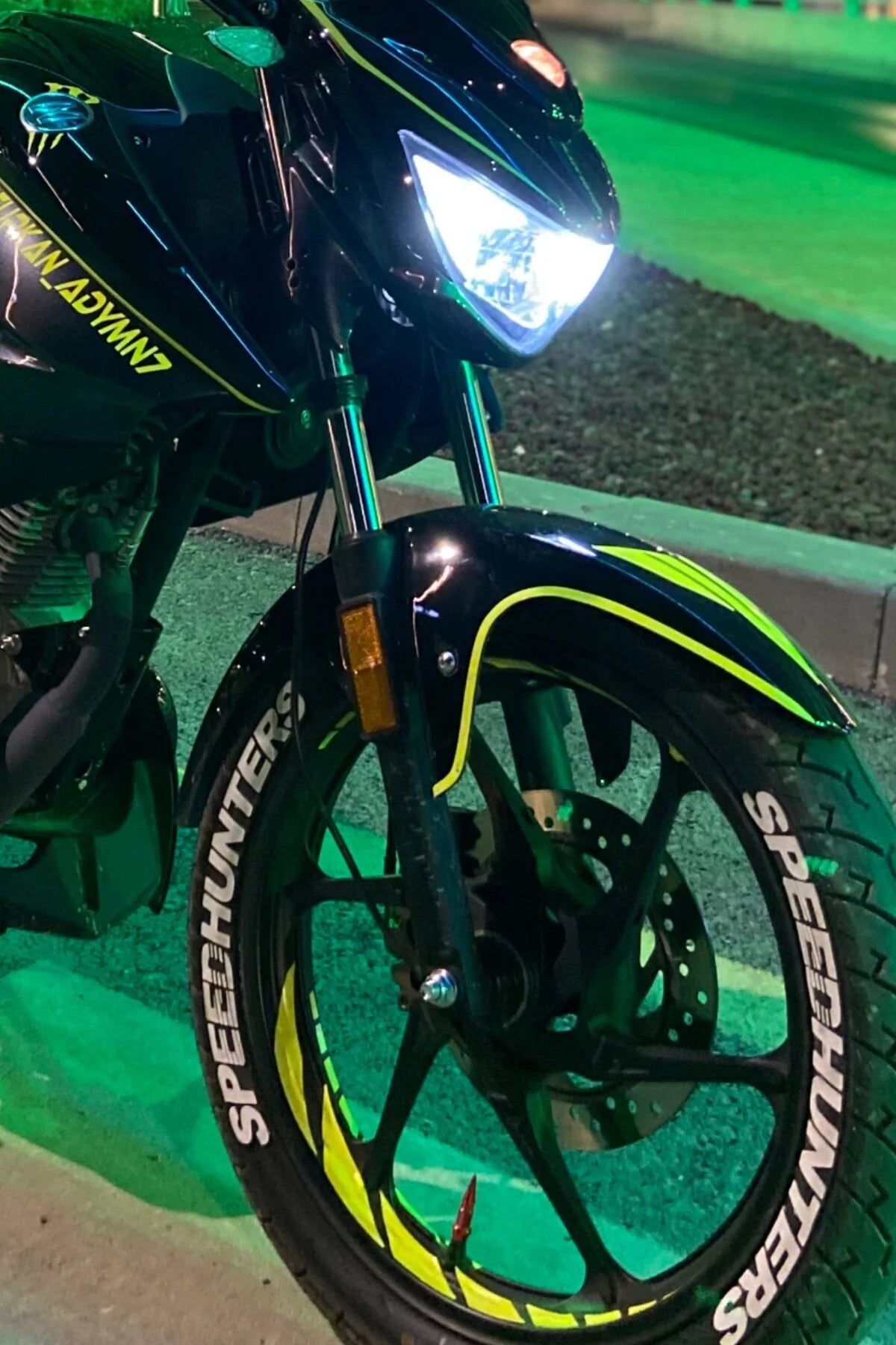 Motor Jantı İçin Neon Sarı Dekoratif Sticker Seti