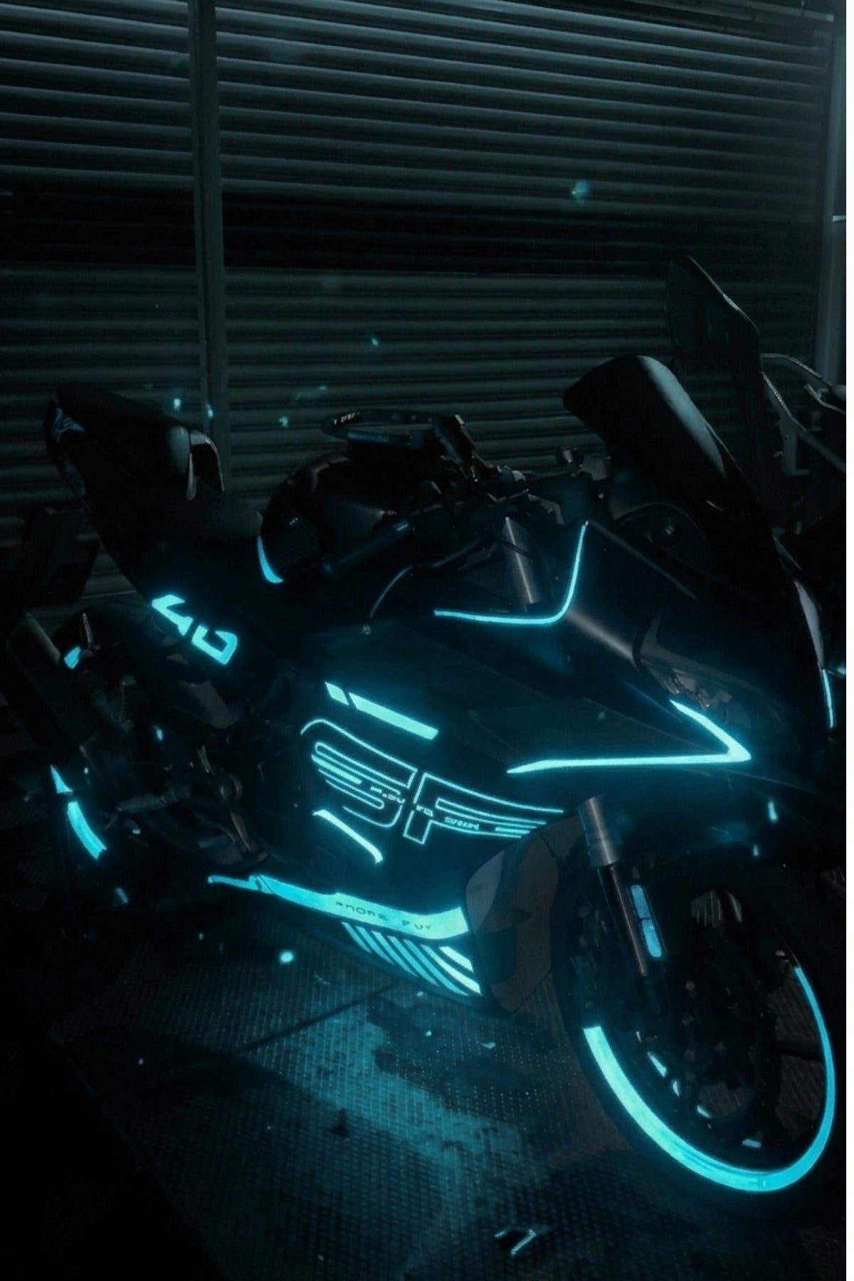 CFMOTO 450SR için Komple Ultra Reflektörlü Gece Işığında Parlayan Sticker Seti