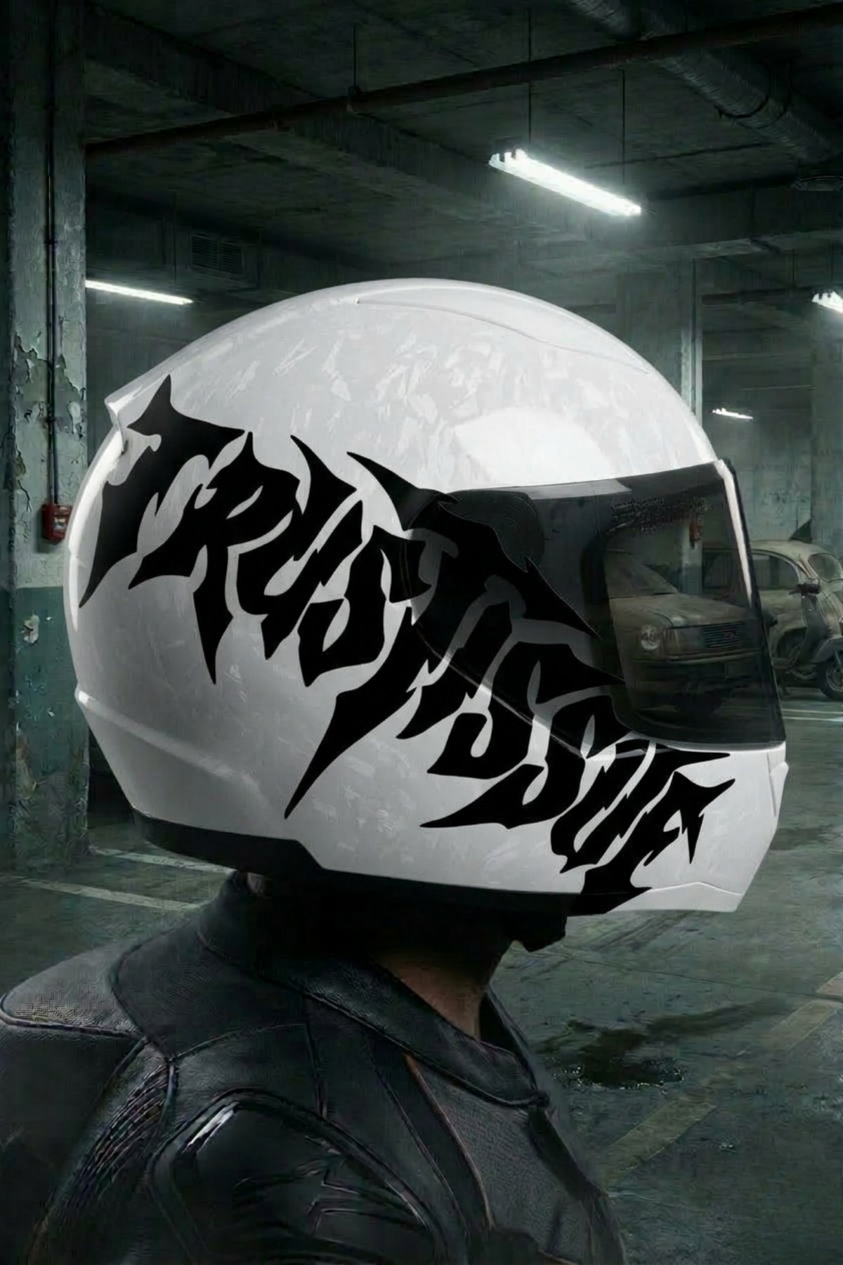 Motosiklet ve Kask için Gotik Yazı Tipiyle Trust İssue Sticker Etiket (1 Adet)