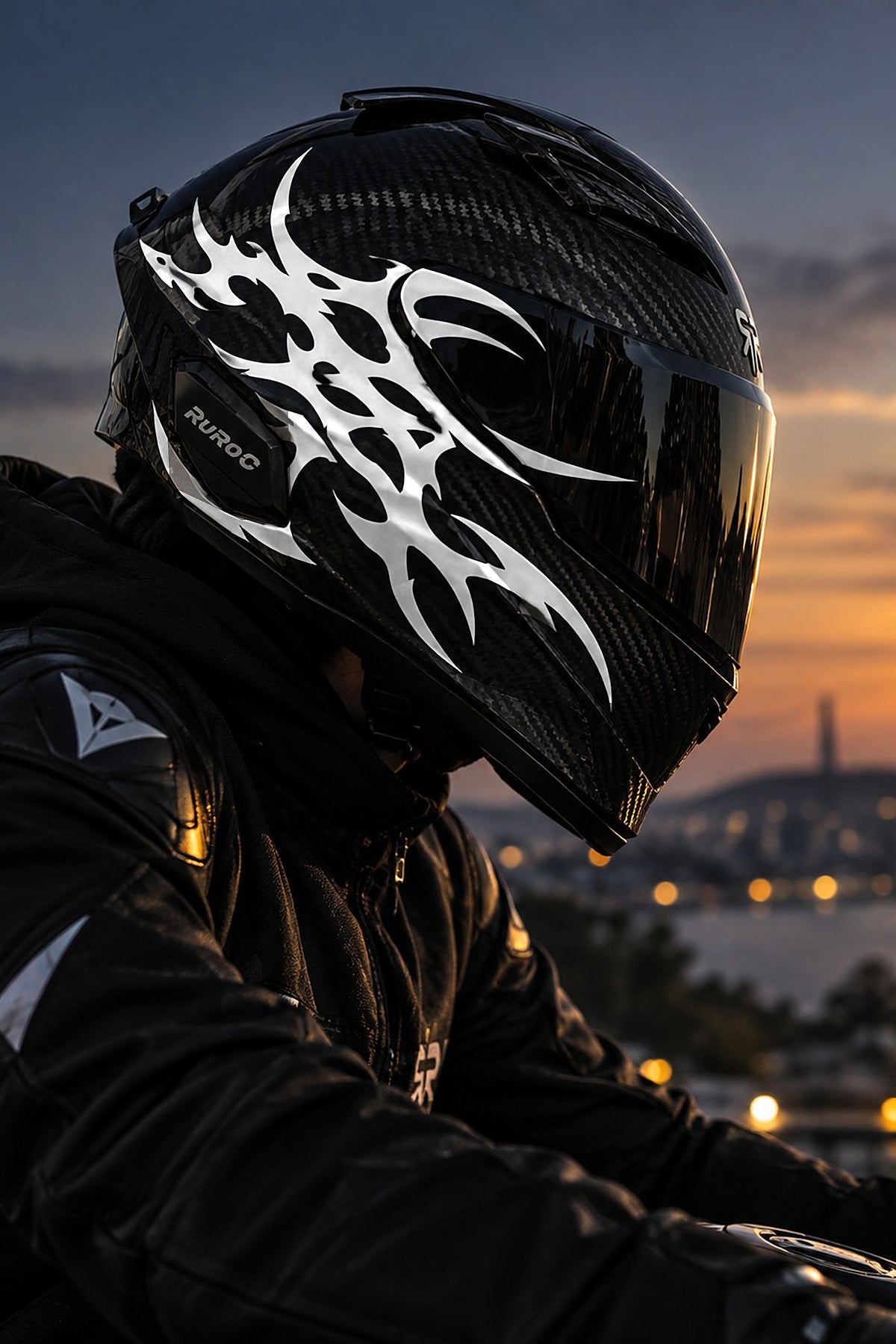 Kask ve Motosiklet için Ultra Tribal V2 Gotik Sticker (1 Adet)