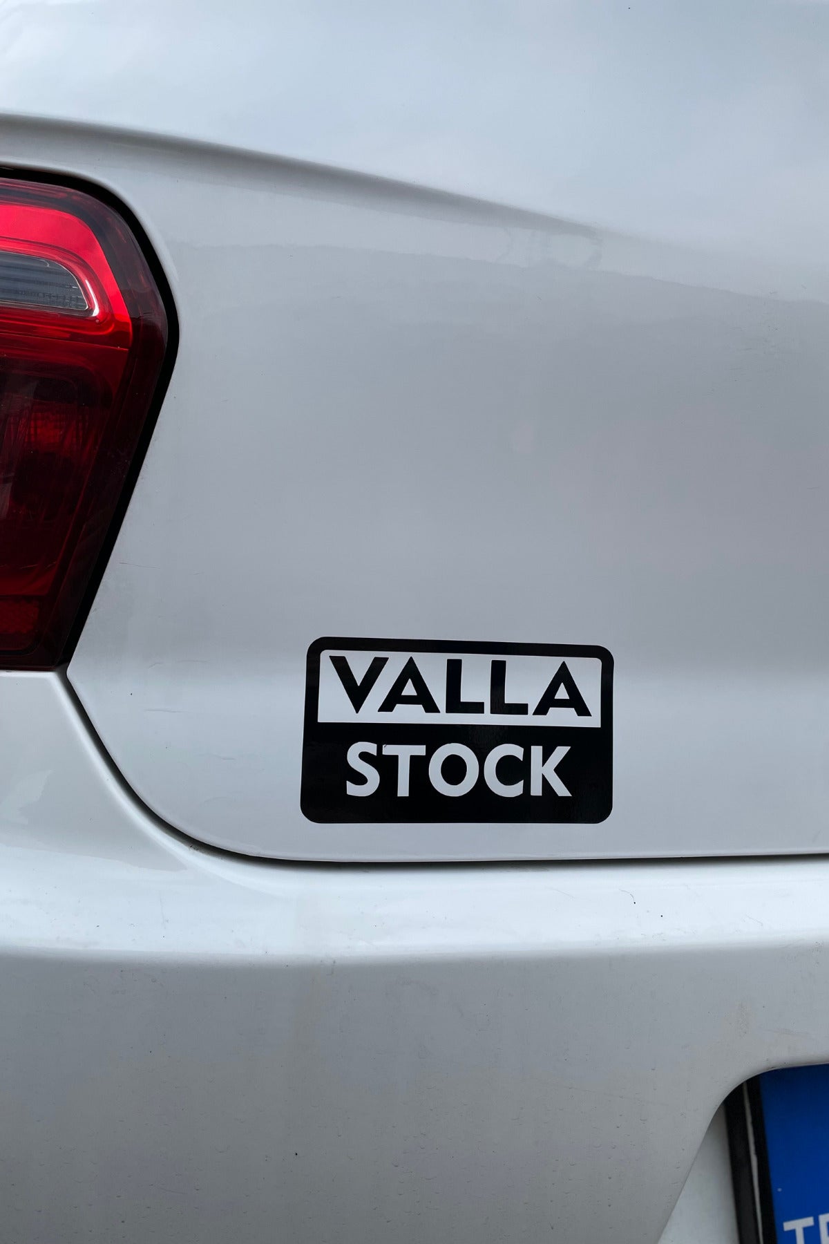 Araba-Motor için Siyah Renk VALLA STOCK Sticker Etiket 12CM (1 Adet)