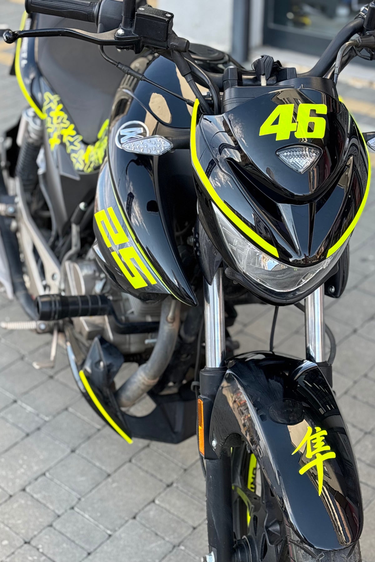 Mondial Drift-L için 45 Parça Neon Sarı X Design Sticker Etiket Seti (45 Parça)