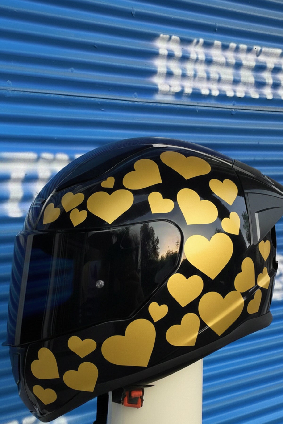 Kask-Motor-Araba için Renkli Kalpli Sticker Etiket Seti