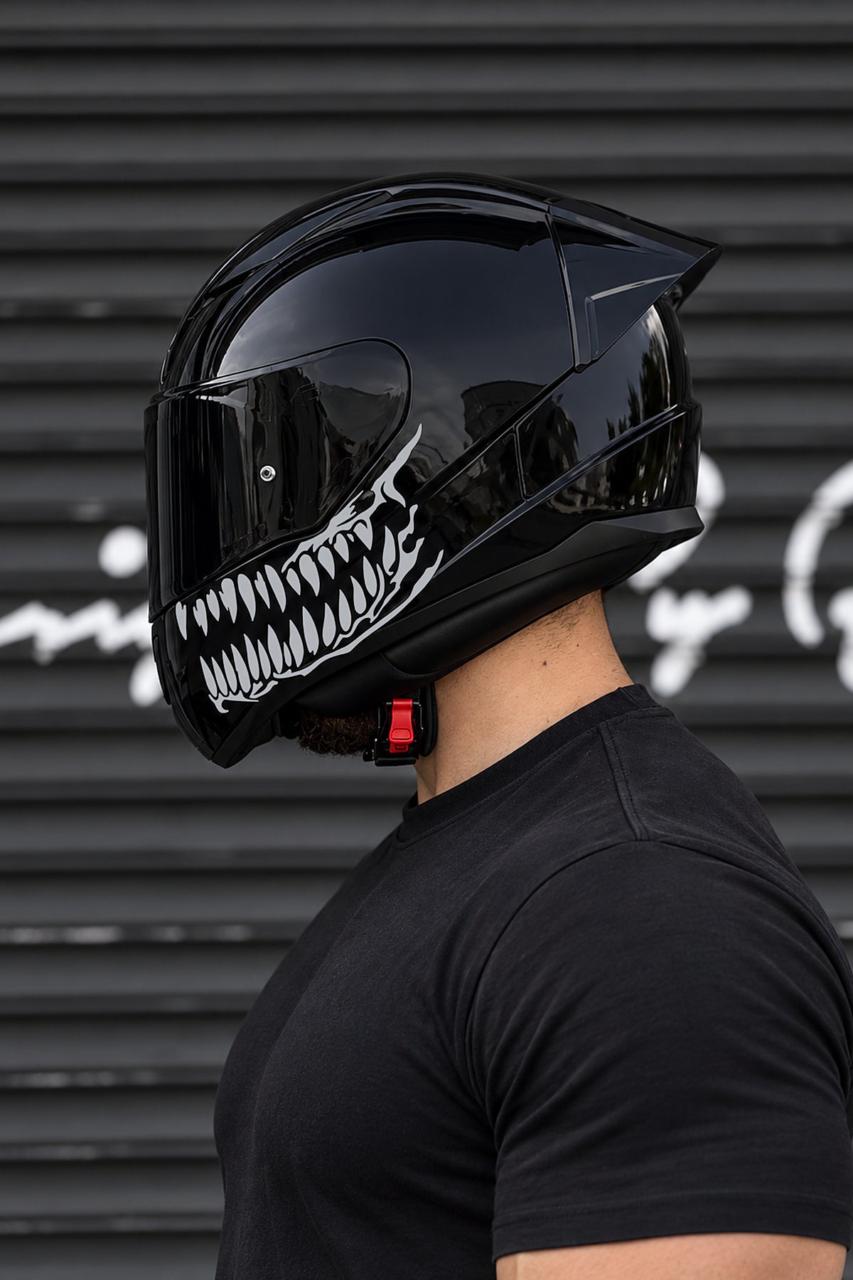 Motosiklet Kaskı için Ruroc Kask Dişleri Sticker Etiket(Sağ ve Sol)