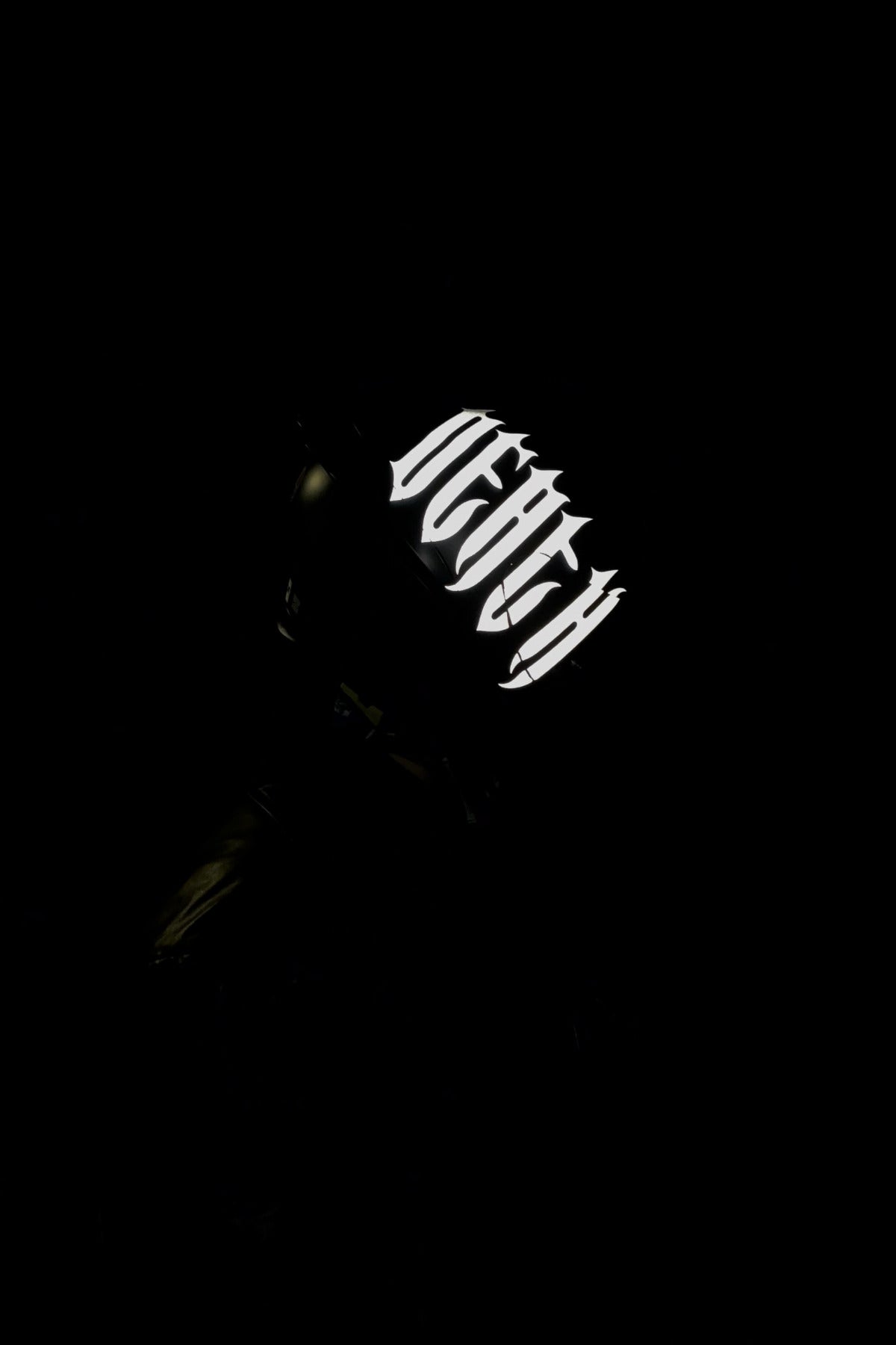 Kask için Reflektörlü Beyaz Death Yazısı Sticker Etiket