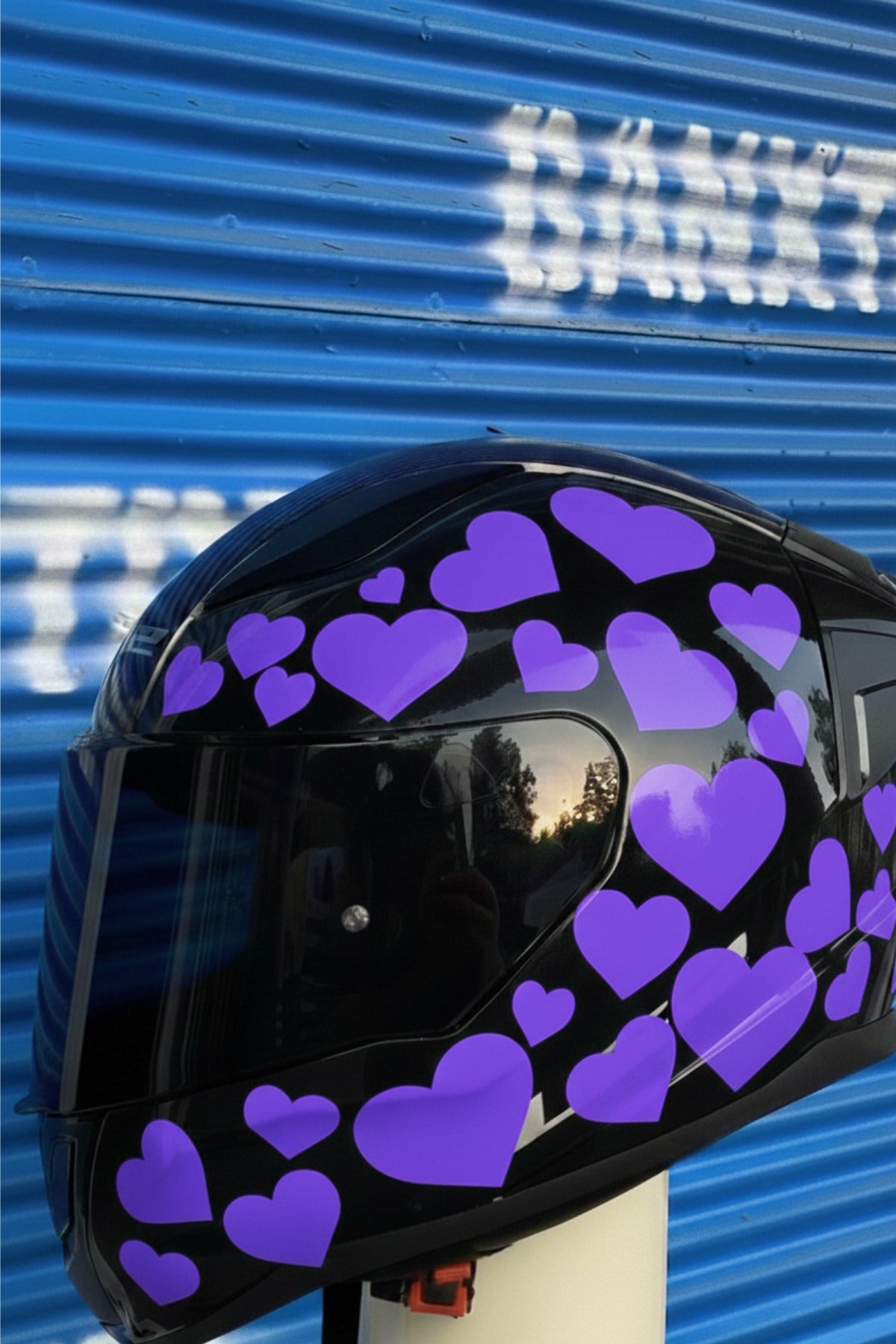 Kask-Motor-Araba için Renkli Kalpli Sticker Etiket Seti