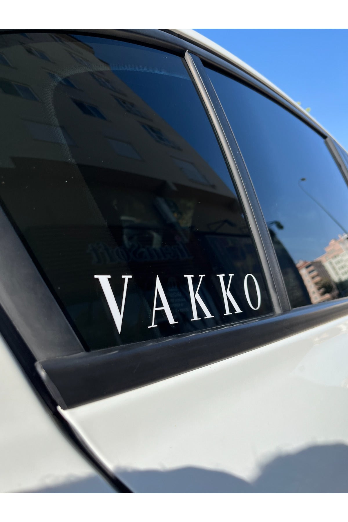 Motor-Araba-Kask için Beyaz Renk Sticker Etiket (20CMx3.5CM)