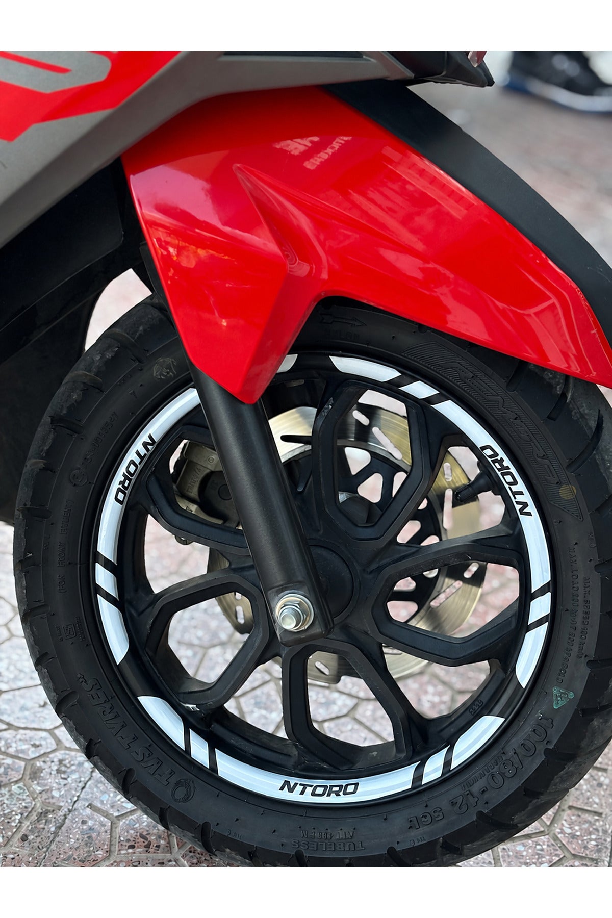TVS Ntorq 125 için 12 Parça Jant Şeridi Sticker Seti (Ön Arka Sağ Sol Yeterli)