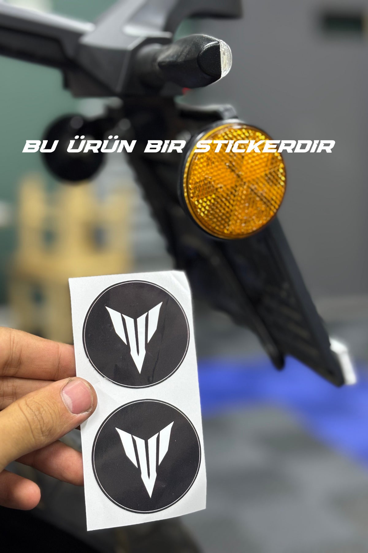 Motosiklet Kedigözü Reflektörü için 5CMx5CM MT Logolu Sticker Seti (2 Adet)
