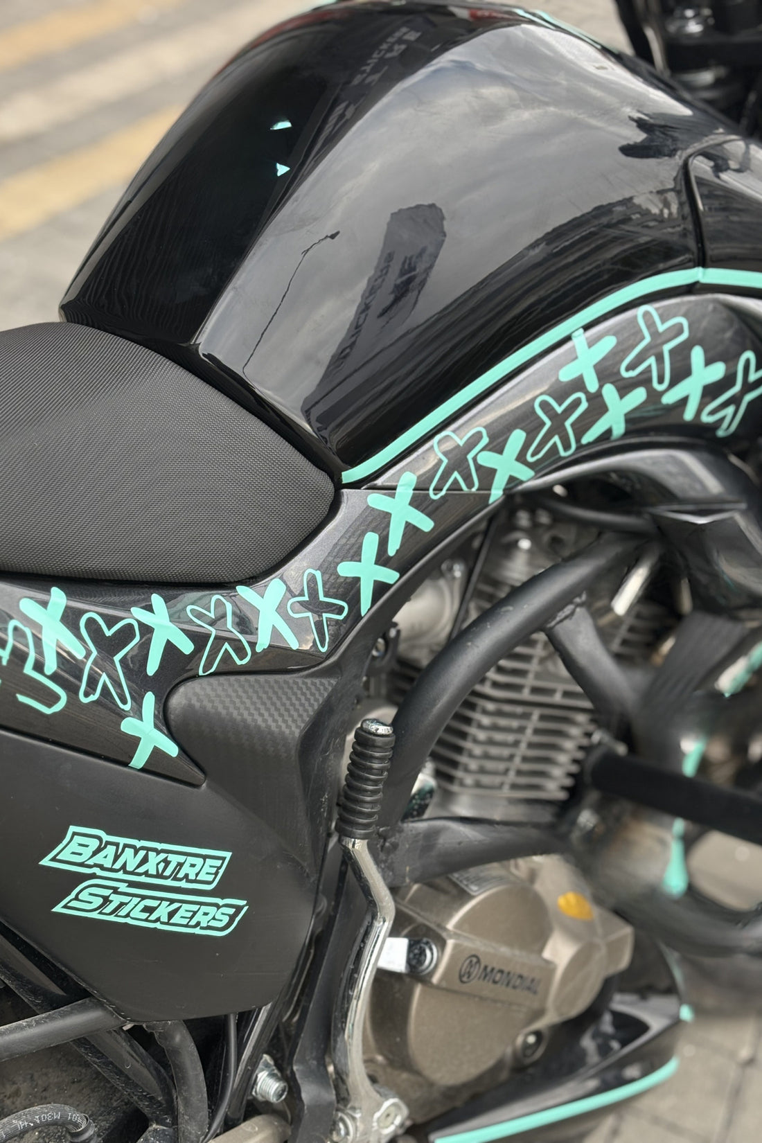 Motor ve Kask için Nane Yeşili XXX Sticker Etiket (Toplam 48 Adet)