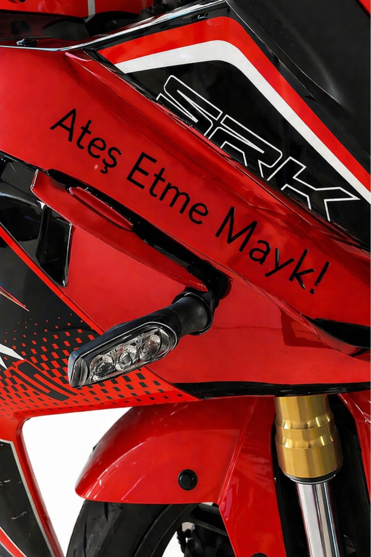 Motor-Araba-Kask için Siyah Renk Ateş Etme Mayk Sticker Etiket (20CM)