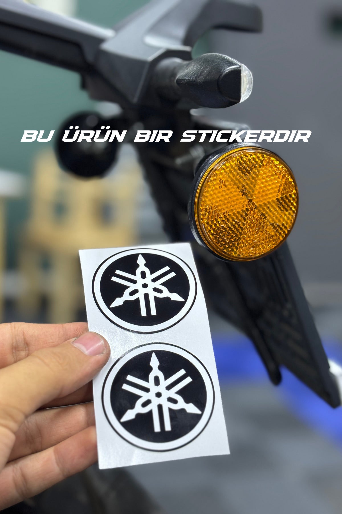Yamaha Motosiklet Grubu Kedigözü Reflektörü için 5CMx5CM Sticker Etiket (2 Adet)