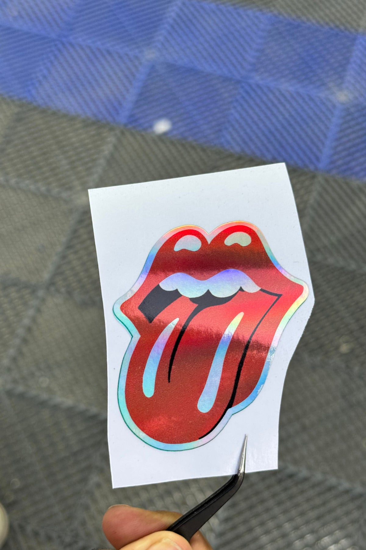 Motor-Araba-Laptop için Hologramlı Dudak sticker1 (7CMX6CM) 1 Adet