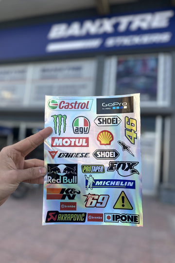 Motor ve Kask için Sponsorlu Markalar Hologramlı Sticker Pack