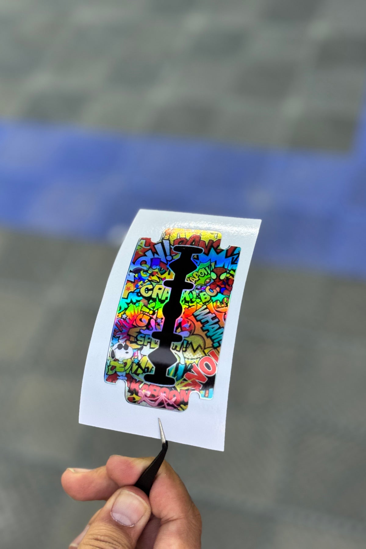 Motor-Araba-Laptop için Hologramlı Jilet Stickerı1 (9CMX5CM) 1 Adet
