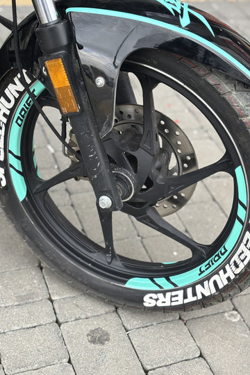 Mondial Drift-L için Nane Yeşili Jant Şeridi Sticker Etiket Seti (8 Parça)