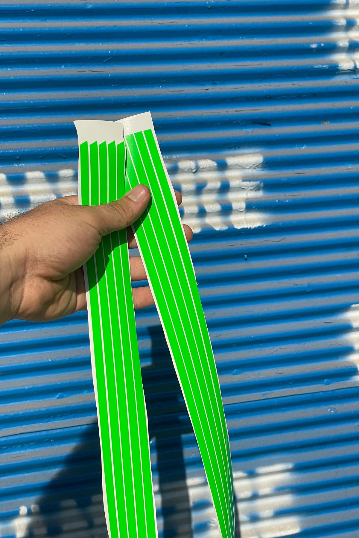 Araba-Kask-Motor için Neon Yeşil ince Detay Şeritler 5 Parça Toplam 5 Metre Orafol Sticker
