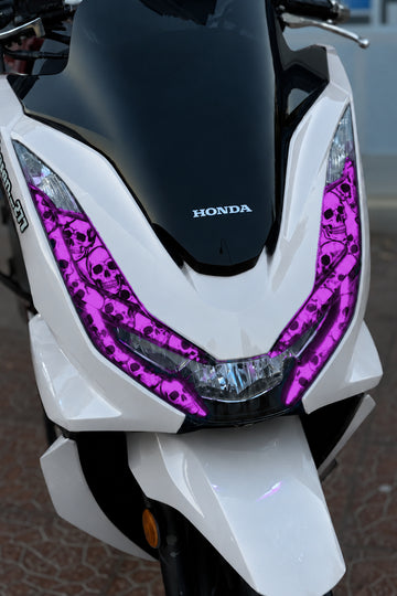Honda PCX için Geniş Kalıp Kurukafa Desenli Far Filmi Far Tasarım Sticker