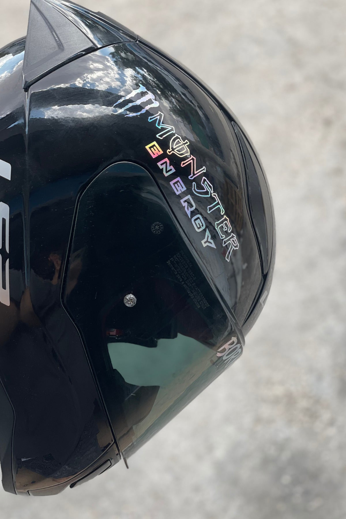 Kask-Motor-Araba için Hologramlı Renk Değiştiren Pençe  Energy Sticker Etiket 13CMX4CM (1 Adet)