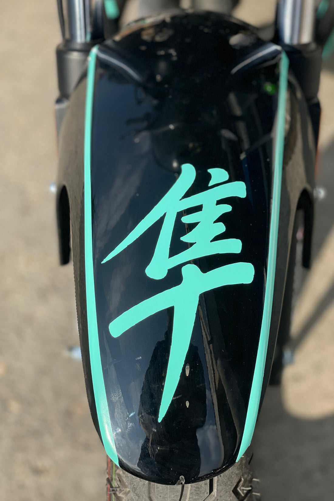 Motor-Araba-Kask için Nane Renk Hayabusa Logo Japonca Yazı Sticker Etiket (1 Adet)