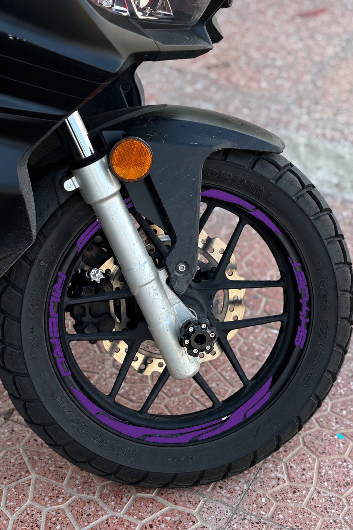 Skyjet Rivero Scooter için 16 Parça Jant Şeridi Sticker Seti (Ön-Arka Yeterli)