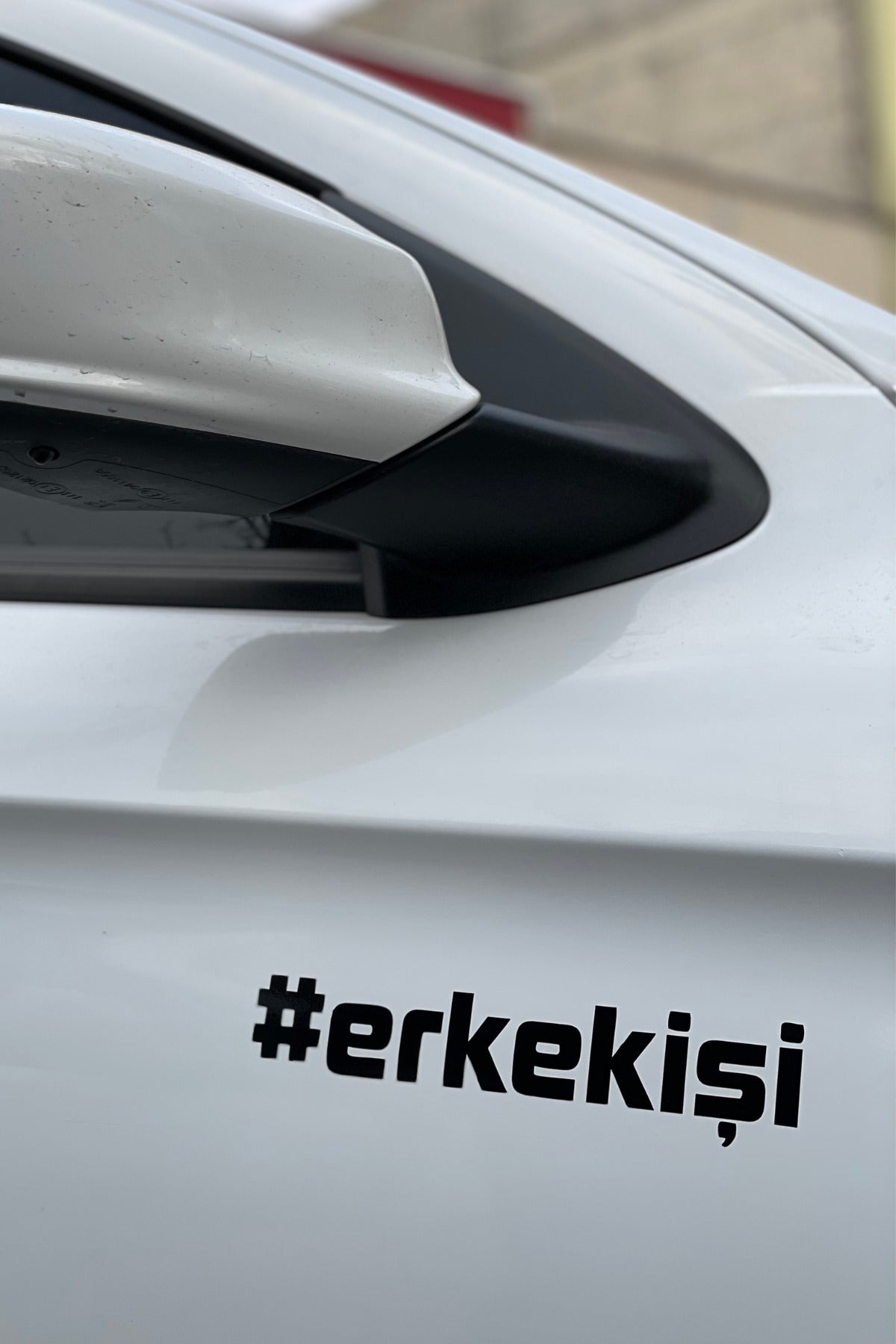 Araba ve Motor için Siyah Renk Erkek İşi Sticker Etiket (1 Adet)