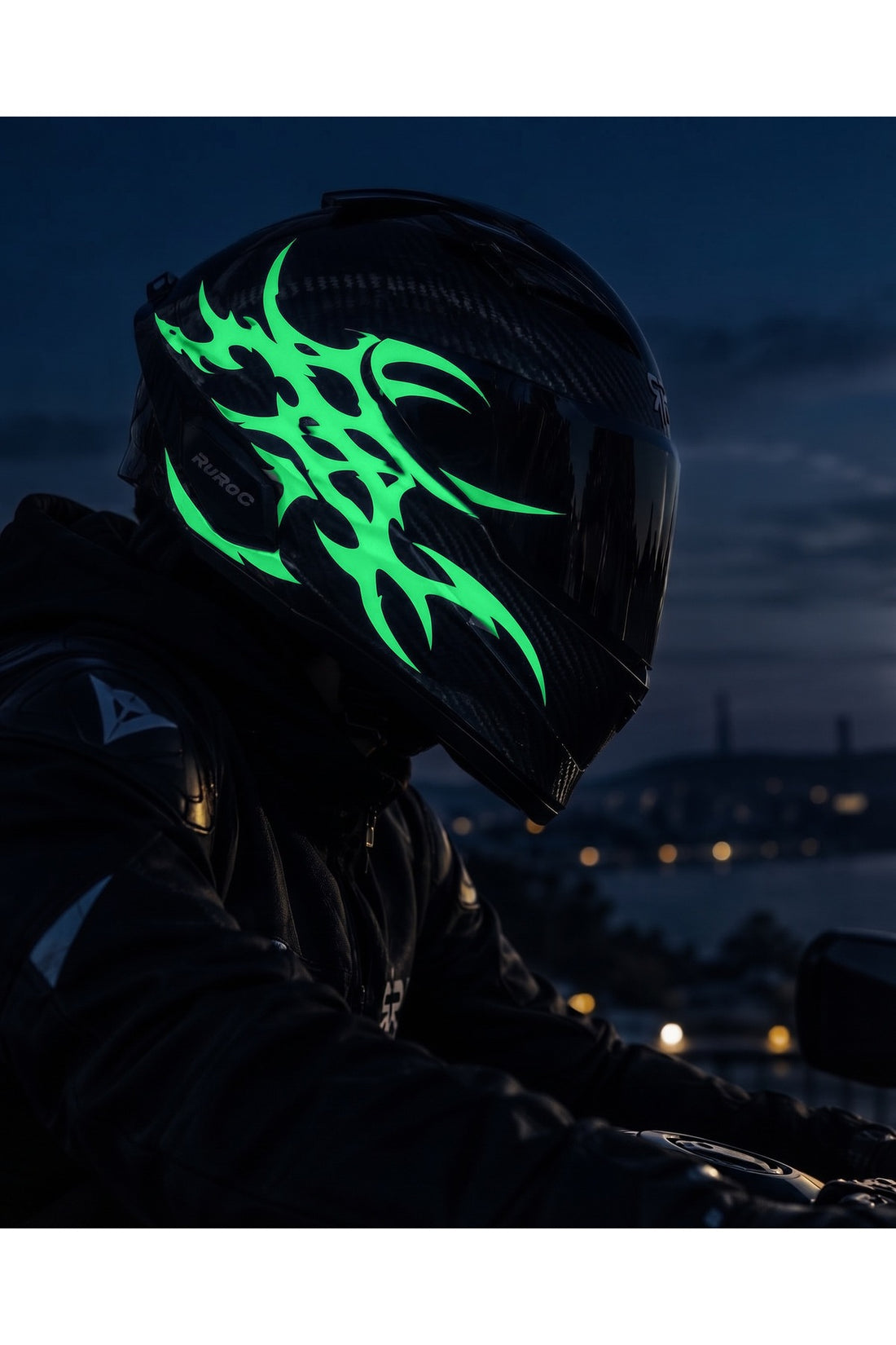 Kask ve Motosiklet için Reflektörlü Ultra Tribal V2 Gotik Sticker (1 Adet)