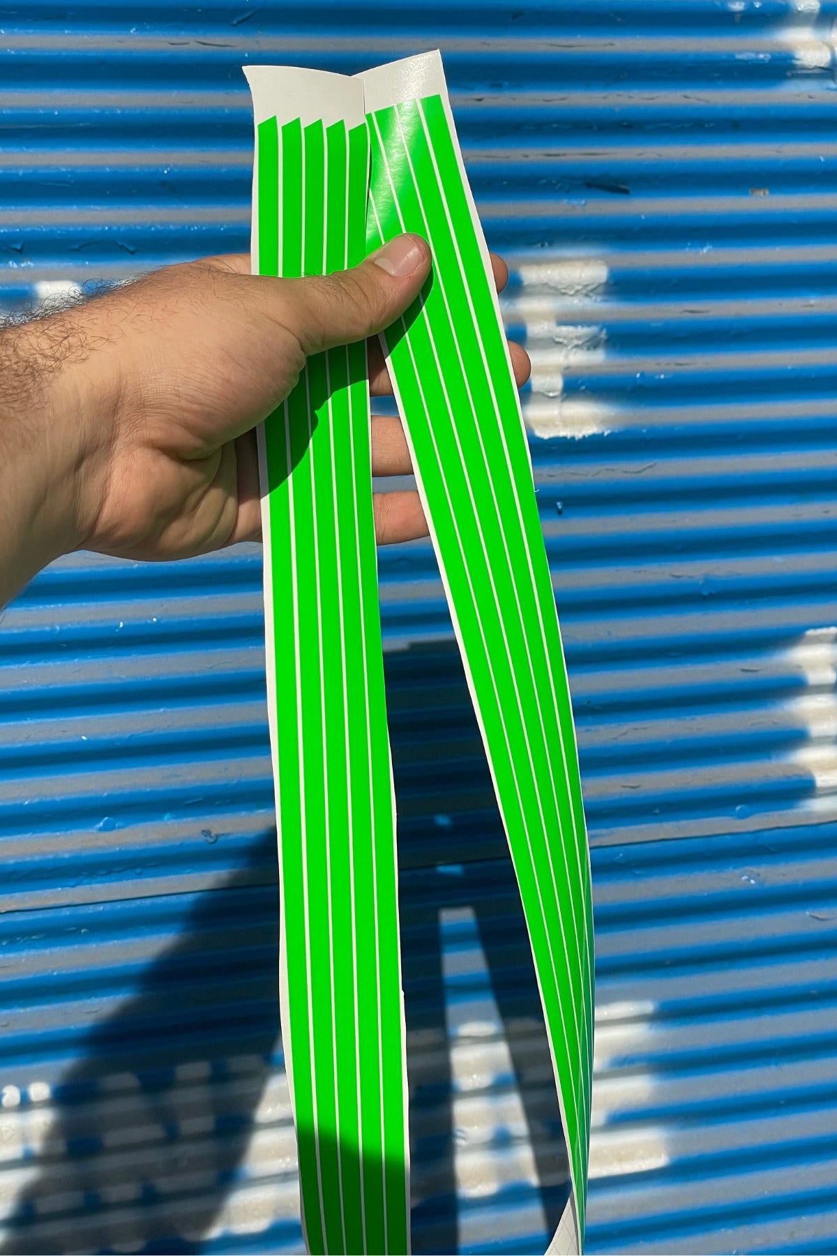 Araba-Kask-Motor için Neon Yeşil ince Detay Şeritler 5 Parça Toplam 5 Metre Orafol Sticker