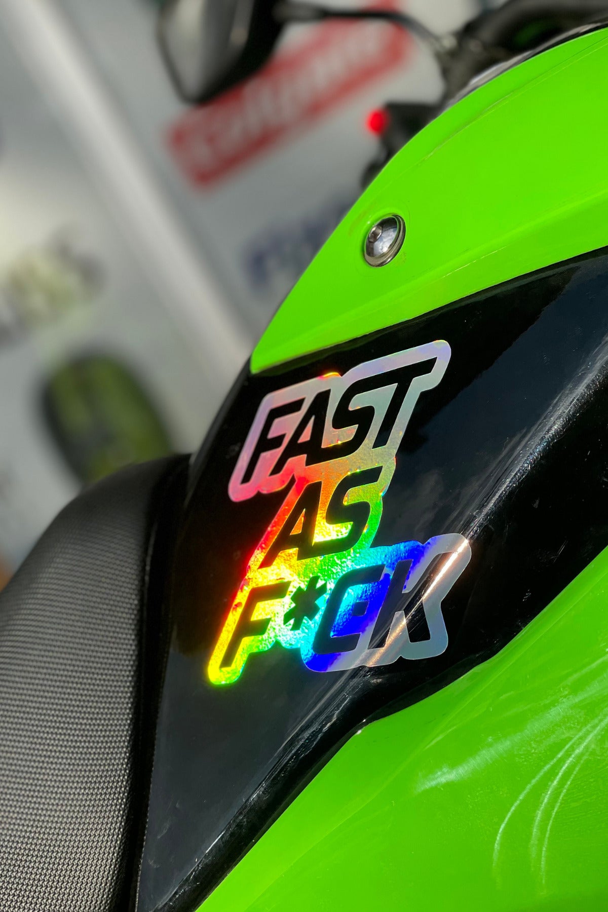 Dekoratif Hologramlı Fast As  Sticker Araba-Motor-Kask için Sticker 13CMx13CM (1 Adet)