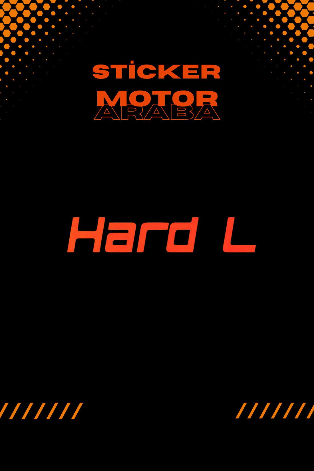 Dekoratif Neon Turuncu Hard L Sticker Araba-Motor için Etiket 12CMx3CM (1 Adet)