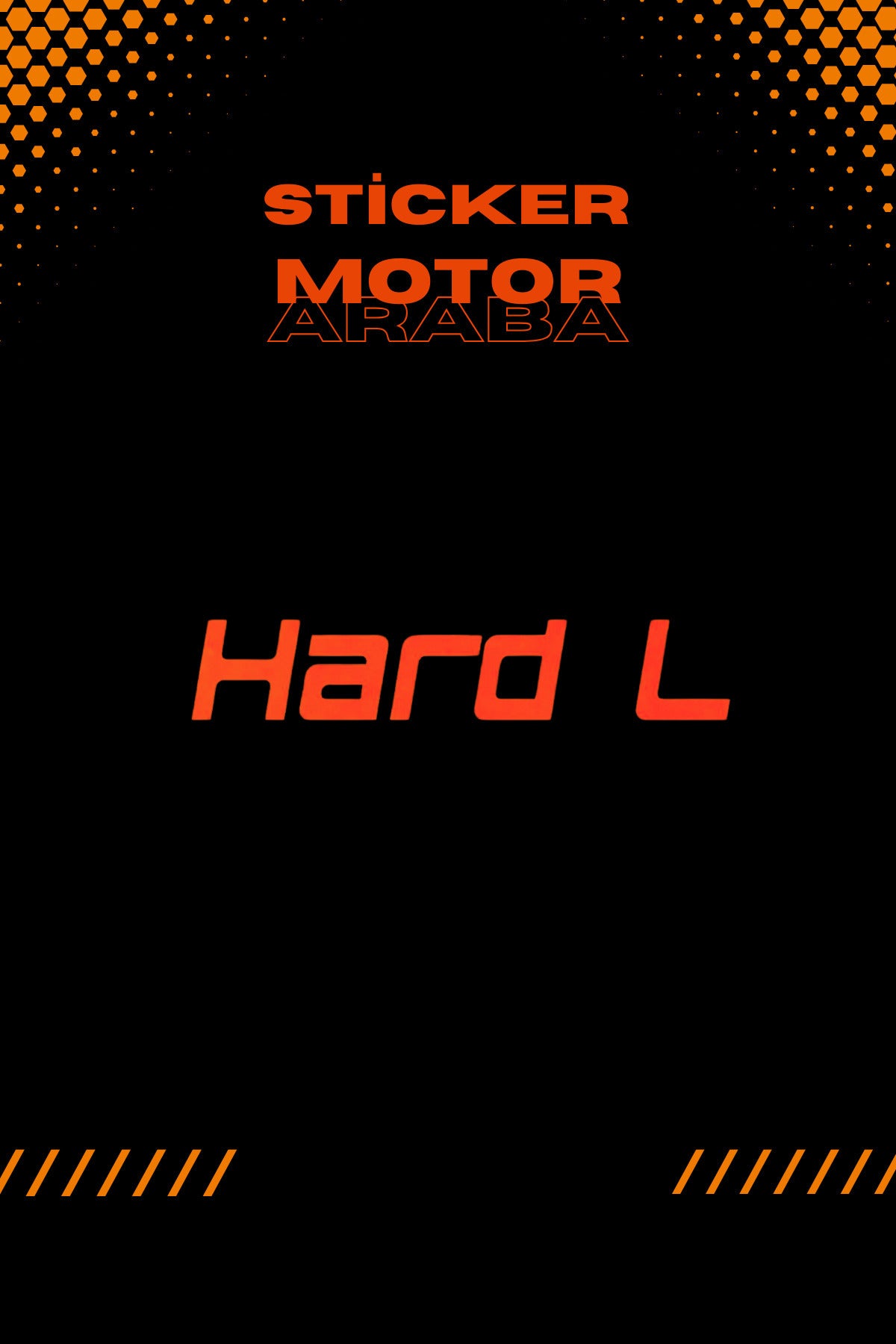 Dekoratif Neon Turuncu Hard L Sticker Araba-Motor için Etiket 12CMx3CM (1 Adet)