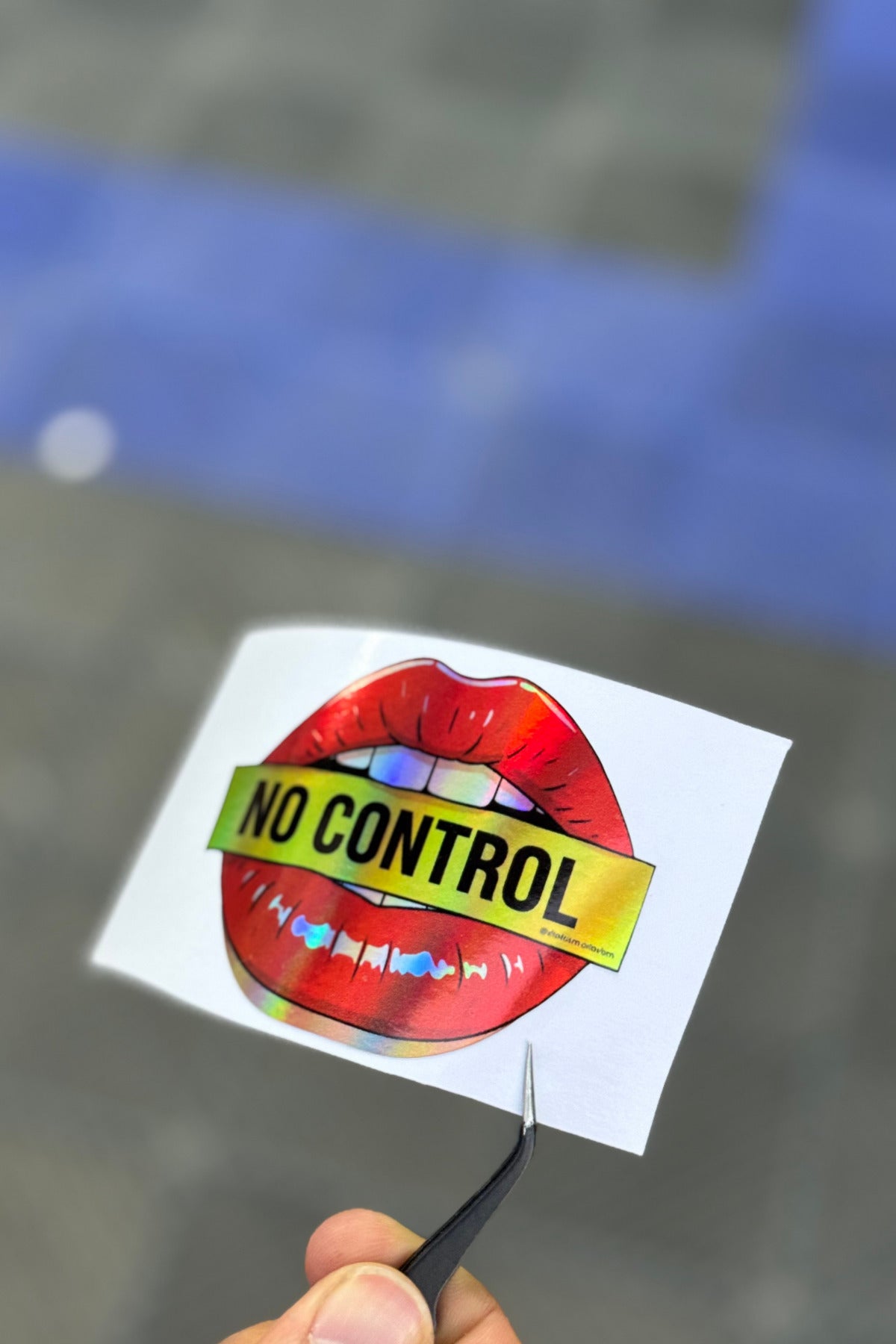 Motor-Araba-Laptop için Hologramlı Dudak sticker2(6,2CMX8CM) 1 Adet