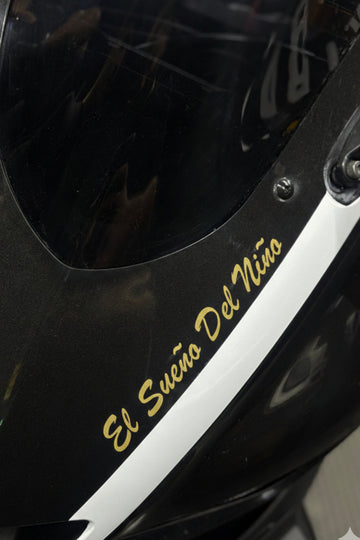 Motosiklet ve Kask için Mat Gold El Sueno Del Nino (Bir Çocuğun Hayali) Sticker