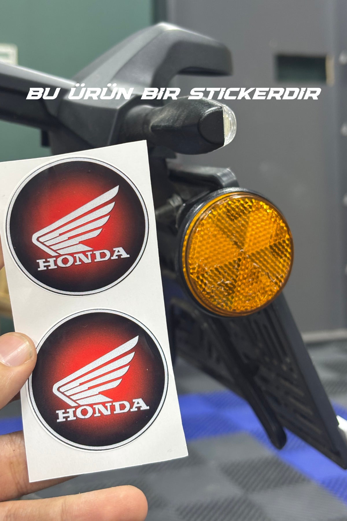 Honda PCX Kedigözü Reflektörü için 5CMx5CM Yuvarlak Sticker Seti (2 Adet)