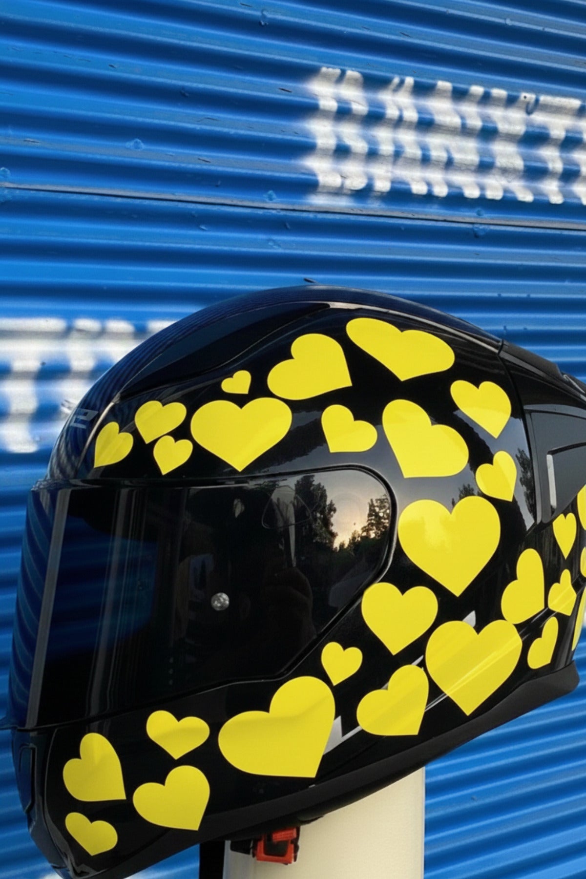 Kask-Motor-Araba için Renkli Kalpli Sticker Etiket Seti